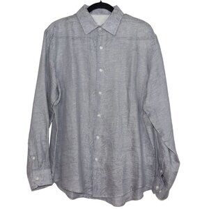Tasso Elba 100% Linen Paisley Print Button Down Shirt
